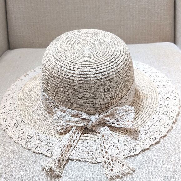 29 Palms Woven Lace Trimmed Floppy Summer Sun Hat - Picture 8 of 10